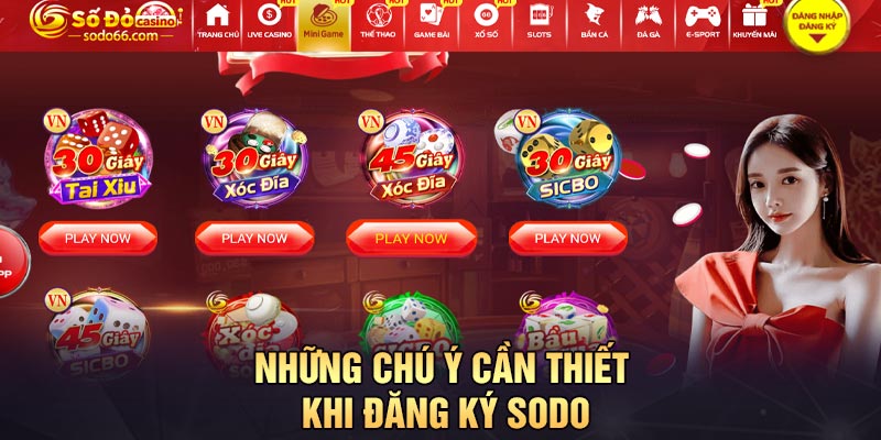 Những chú ý cần thiết khi đăng ký Sodo